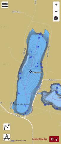 Horse Lake depth contour Map - i-Boating App