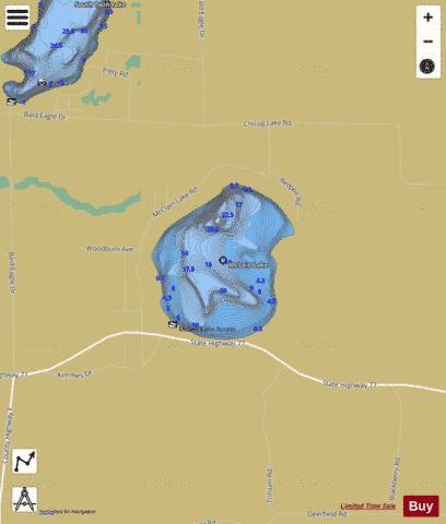 McLain Lake depth contour Map - i-Boating App