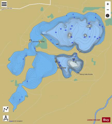 Lake Nancy depth contour Map - i-Boating App