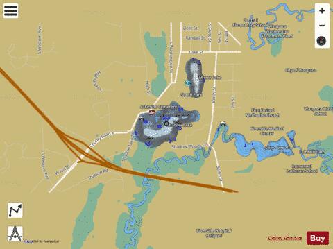 Shadow Lake depth contour Map - i-Boating App