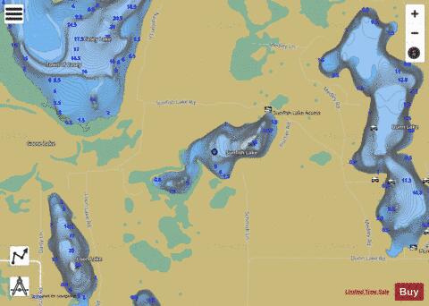 Sunfish Lake depth contour Map - i-Boating App