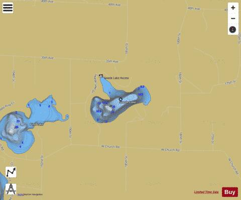 Swede Lake depth contour Map - i-Boating App