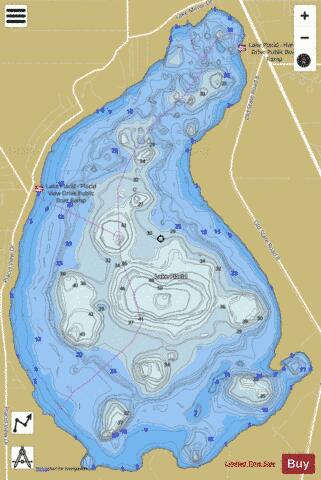 Placid depth contour Map - i-Boating App