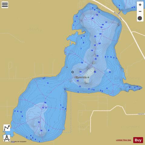 ALLIGATOR LAKE depth contour Map - i-Boating App