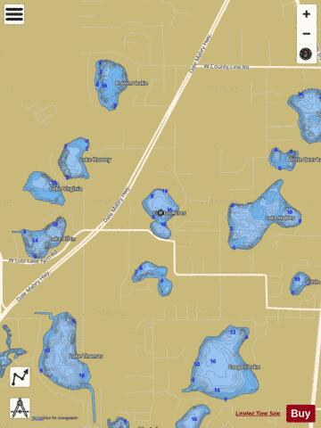 LAKE BROOKER depth contour Map - i-Boating App
