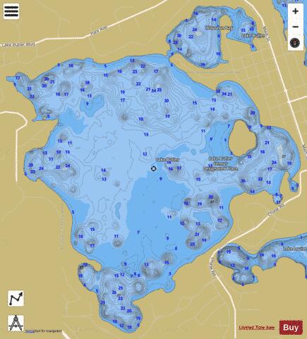 LAKE BUTLER depth contour Map - i-Boating App