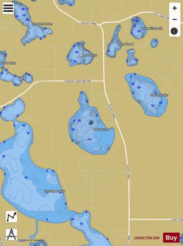 LAKE CALM depth contour Map - i-Boating App