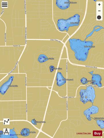 LAKE ELLEN depth contour Map - i-Boating App