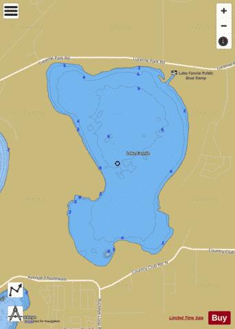 LAKE FANNIE depth contour Map - i-Boating App