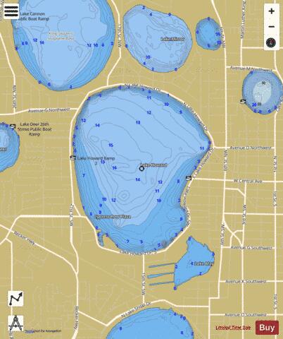 LAKE HOWARD depth contour Map - i-Boating App
