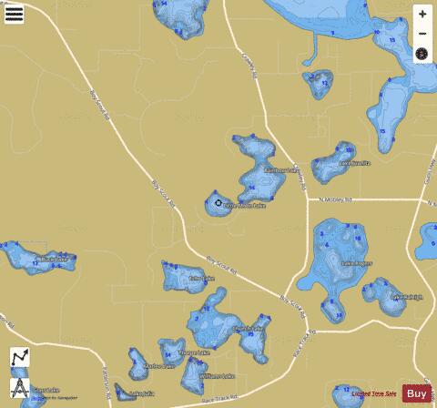 LITTLE MOON LAKE depth contour Map - i-Boating App