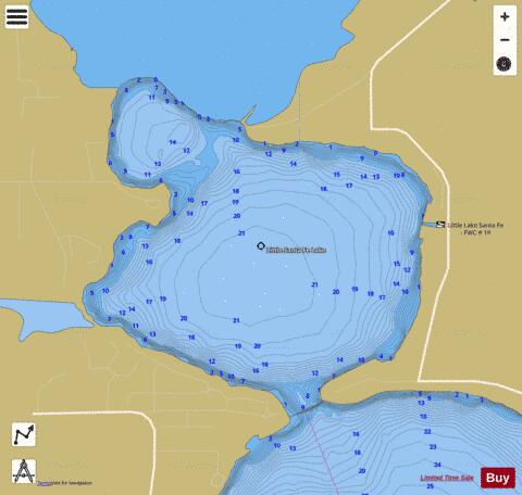 LITTLE SANTA FE LAKE depth contour Map - i-Boating App