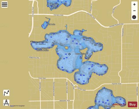 LAKE MAITLAND depth contour Map - i-Boating App