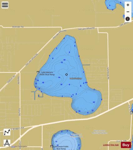 LAKE SANITARY depth contour Map - i-Boating App