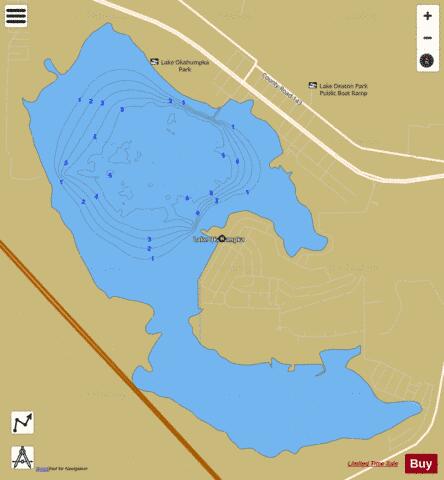 LAKE OKAHUMPKA depth contour Map - i-Boating App