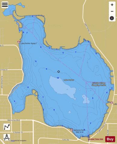 LAKE PARKER depth contour Map - i-Boating App