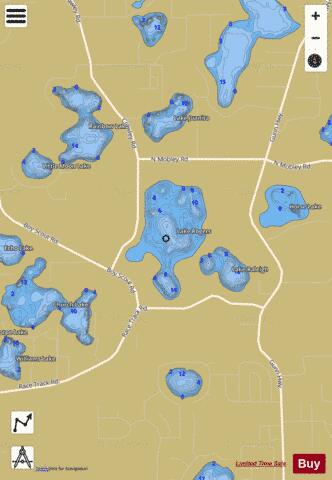 LAKE ROGERS depth contour Map - i-Boating App