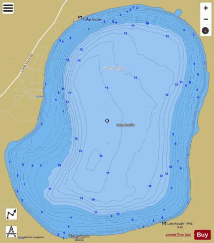 LAKE ROSALIE depth contour Map - i-Boating App