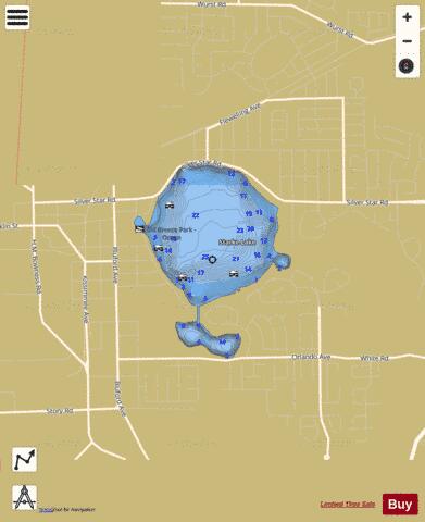 STARKE LAKE depth contour Map - i-Boating App