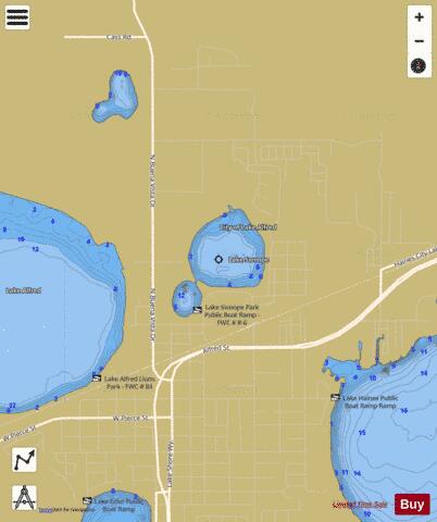 LAKE SWOOPE depth contour Map - i-Boating App