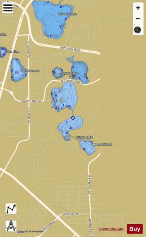 TRIPLET LAKE depth contour Map - i-Boating App