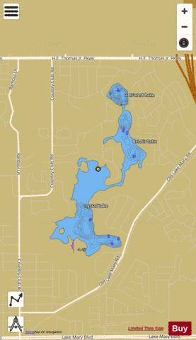 Bel Air, Crystal & DeForest Lake depth contour Map - i-Boating App