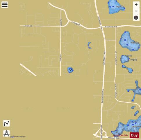 Meadow Hill Dr Lake depth contour Map - i-Boating App