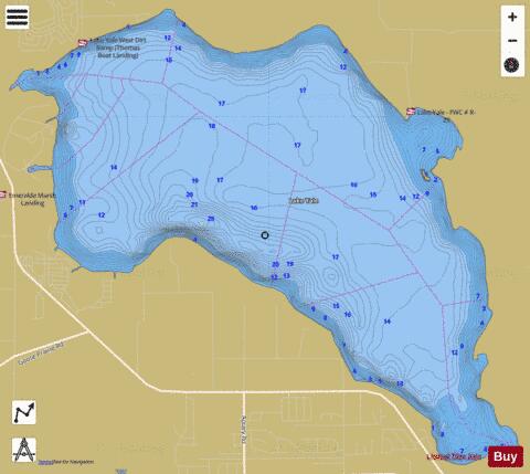 Lake Yale depth contour Map - i-Boating App