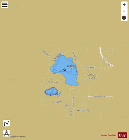 Walden Lake depth contour Map - i-Boating App