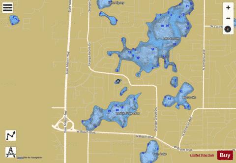 Woodsong Way Lake depth contour Map - i-Boating App