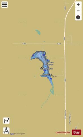 Humeston Reservoir depth contour Map - i-Boating App