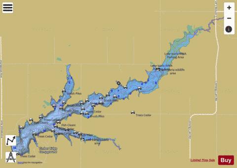 Lake Icaria depth contour Map - i-Boating App