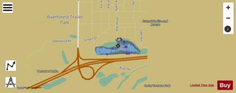 Meyers Lake depth contour Map - i-Boating App