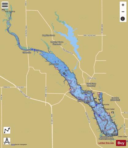 Saylorville Lake depth contour Map - i-Boating App