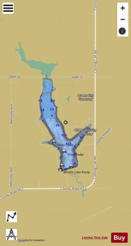 Lake Binder depth contour Map - i-Boating App