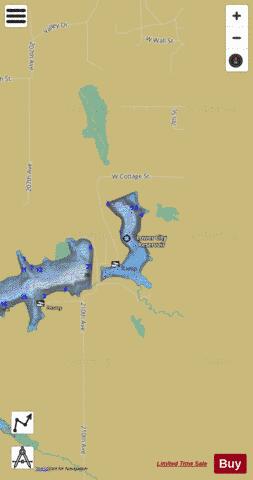 Lower City Reservoir depth contour Map - i-Boating App