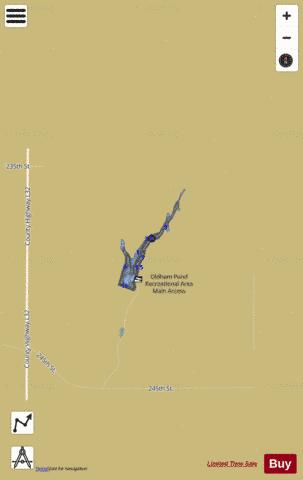 Oldham Recreation Area depth contour Map - i-Boating App