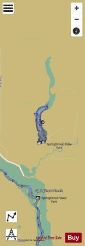 Springbrook Lake depth contour Map - i-Boating App
