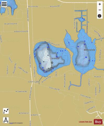 West Loon Lake depth contour Map - i-Boating App