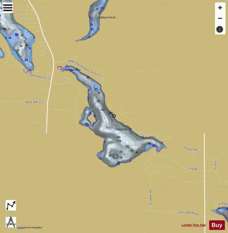 CROOKED LAKE depth contour Map - i-Boating App