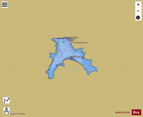 HUNTINGBURG LAKE depth contour Map - i-Boating App