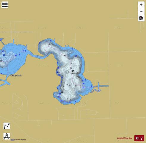 James Lake depth contour Map - i-Boating App