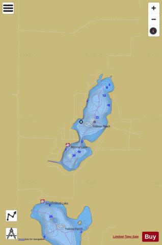 Nyona Lake depth contour Map - i-Boating App