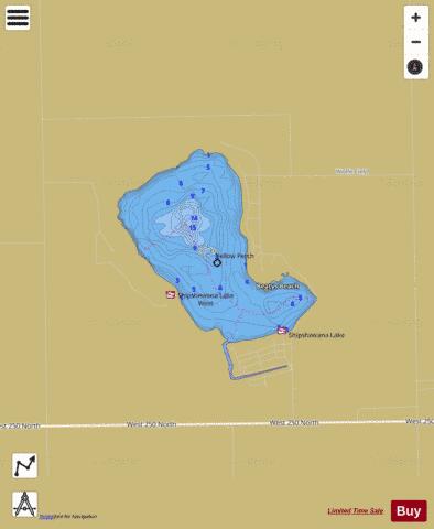 Shipshewana Lake depth contour Map - i-Boating App