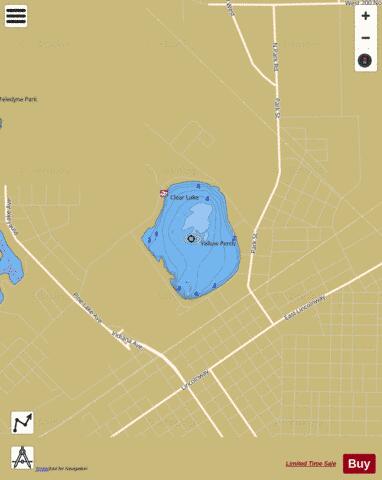 Clear Lake LaPorte County depth contour Map - i-Boating App