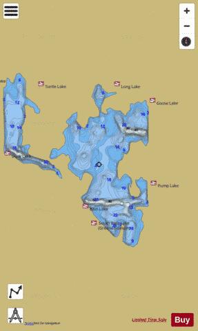 BASS LAKE depth contour Map - i-Boating App