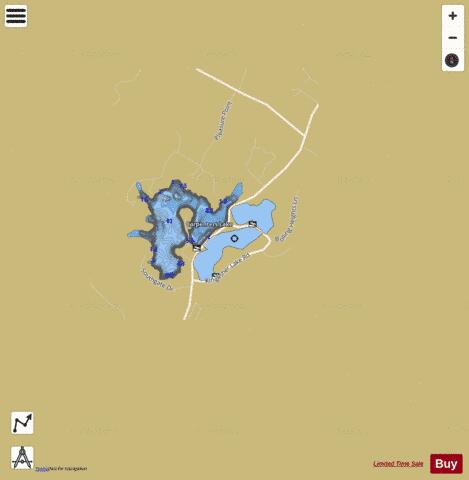 Kingfisher Lakes depth contour Map - i-Boating App