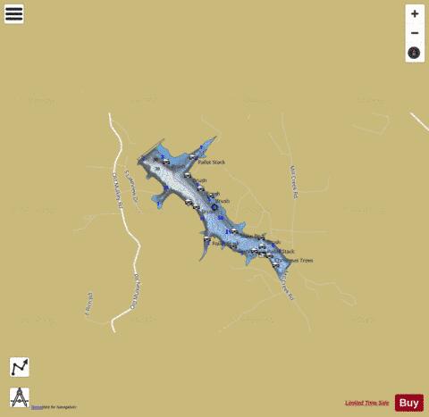Mill Creek Lake Monroe Co depth contour Map - i-Boating App