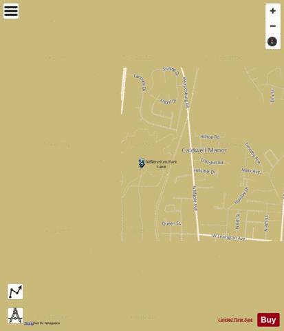 Millennium Park Lake depth contour Map - i-Boating App