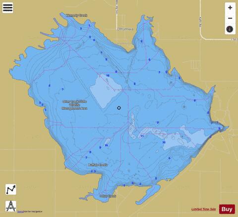 John Redmond Reservoir depth contour Map - i-Boating App